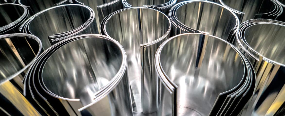 Sheets of metal at a factory